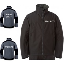 Security Softshell Workwear Jacket - Embroidered With Security / Event Staff / Staff etc