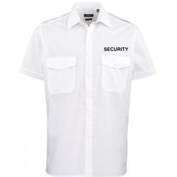 Short Sleeve Security Pilot Shirt with tabs for epaulettes on shoulder
