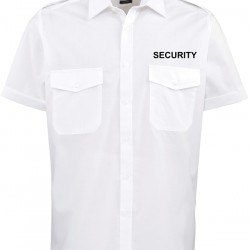 Short Sleeve Security Pilot Shirt with tabs for epaulettes on shoulder