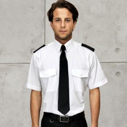 Short Sleeve Security Pilot Shirt with tabs for epaulettes on shoulder